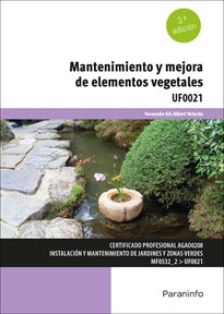Portada del libro UF0021 - Mantenimiento y mejora de elementos vegetales