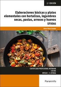 Portada del libro UF0066 - Elaboraciones básicas y platos elementales con hortalizas, legumbres secas, pastas, arroces y huevos
